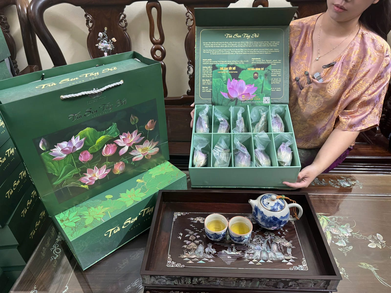 Set 10 bông trà sen sấy thăng hoa