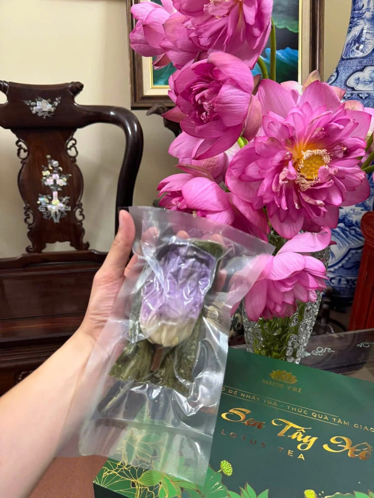 Set 10 bông trà sen sấy thăng hoa