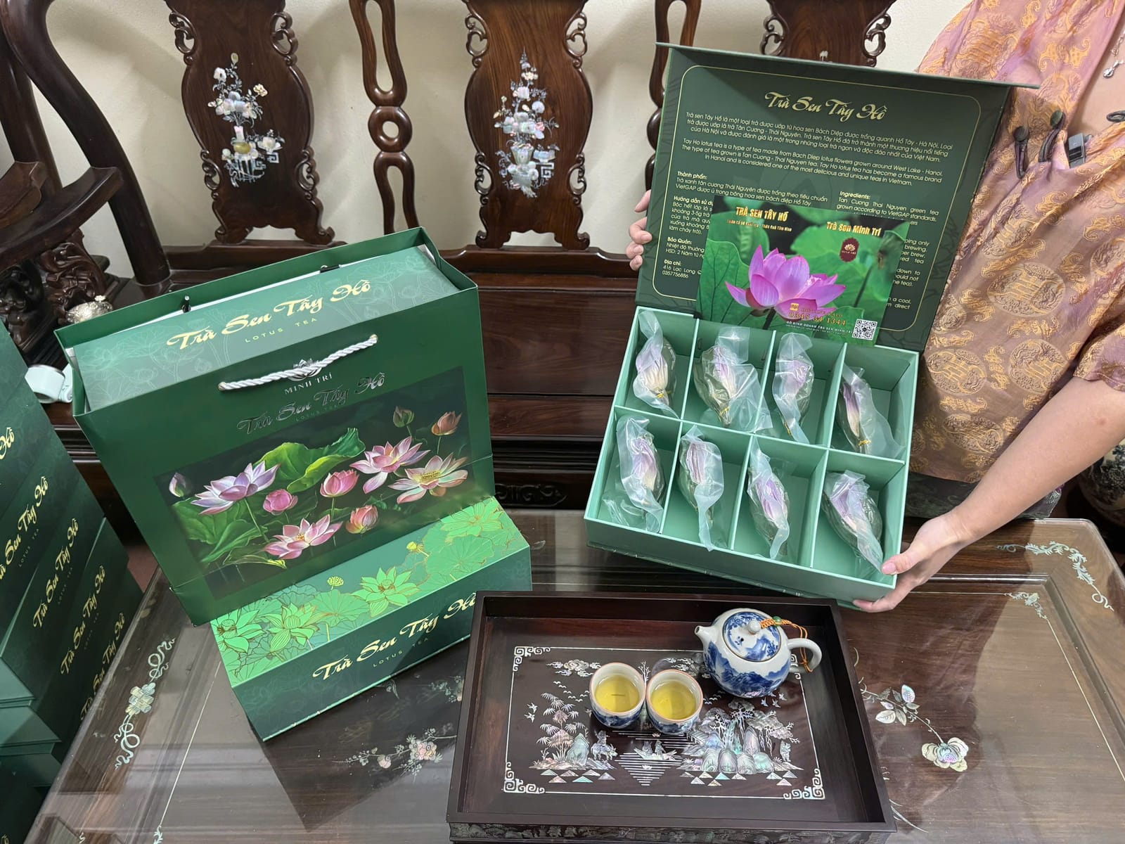 Set 8 bông trà sen sấy thăng hoa